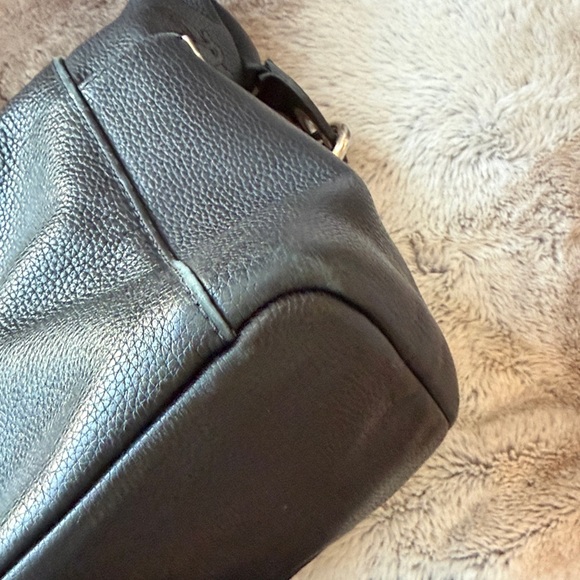 Longchamp Pebble Black Leather Hobo Bag Silver Hardware - Picture 4 of 16